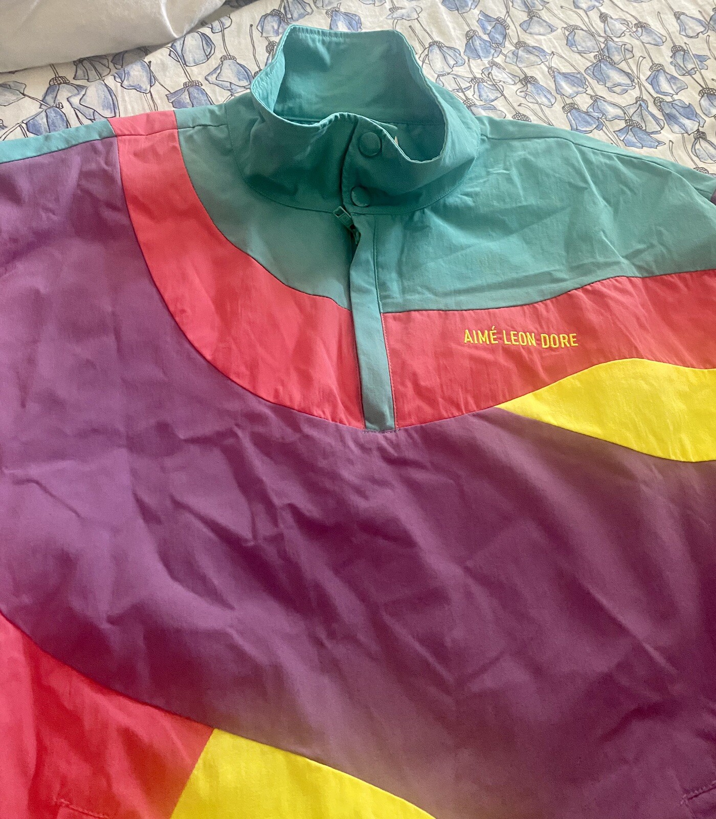 Aime Leon Dore Nylon Zip Pullover Colorblock Retro Feel Large Windbreaker Rare image 2