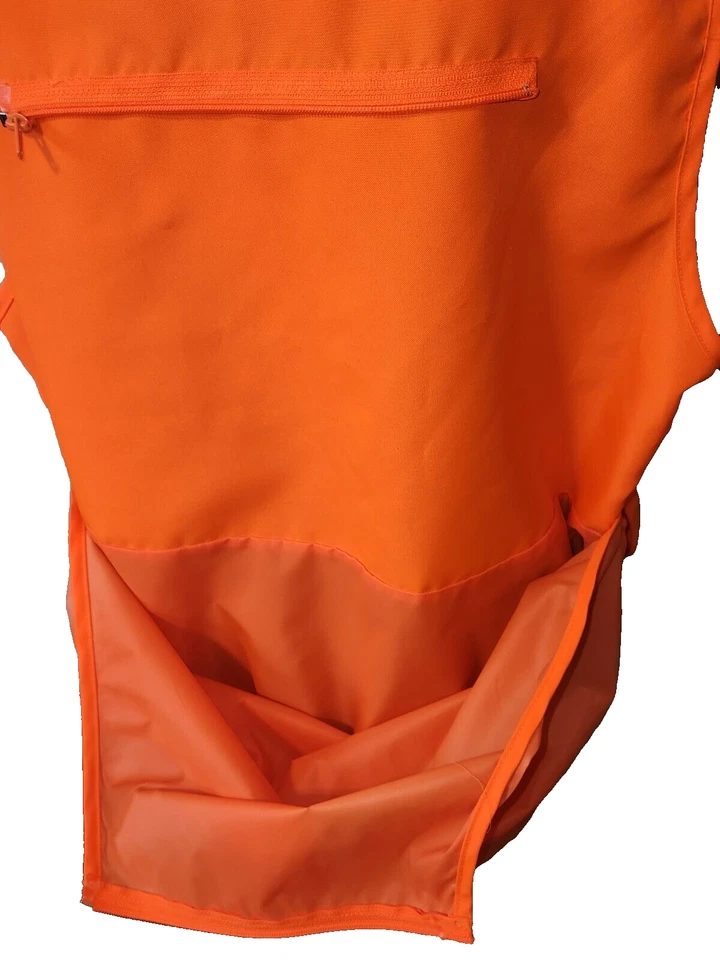 Game Winner Sportswear Hunting Vest Blaze Orange Size XL w/Game Pockets 10" Zip - Image 4 of 4