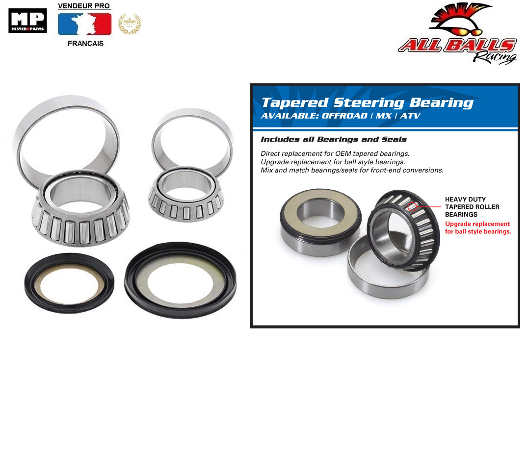 Kit roulement de colonne All Balls 22-1025 en acier renforcé pour TDR 125