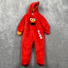 Sesame Street Elmo Sherpa Full Body Union Suit Costume Pajama Kids Size 24M Red
