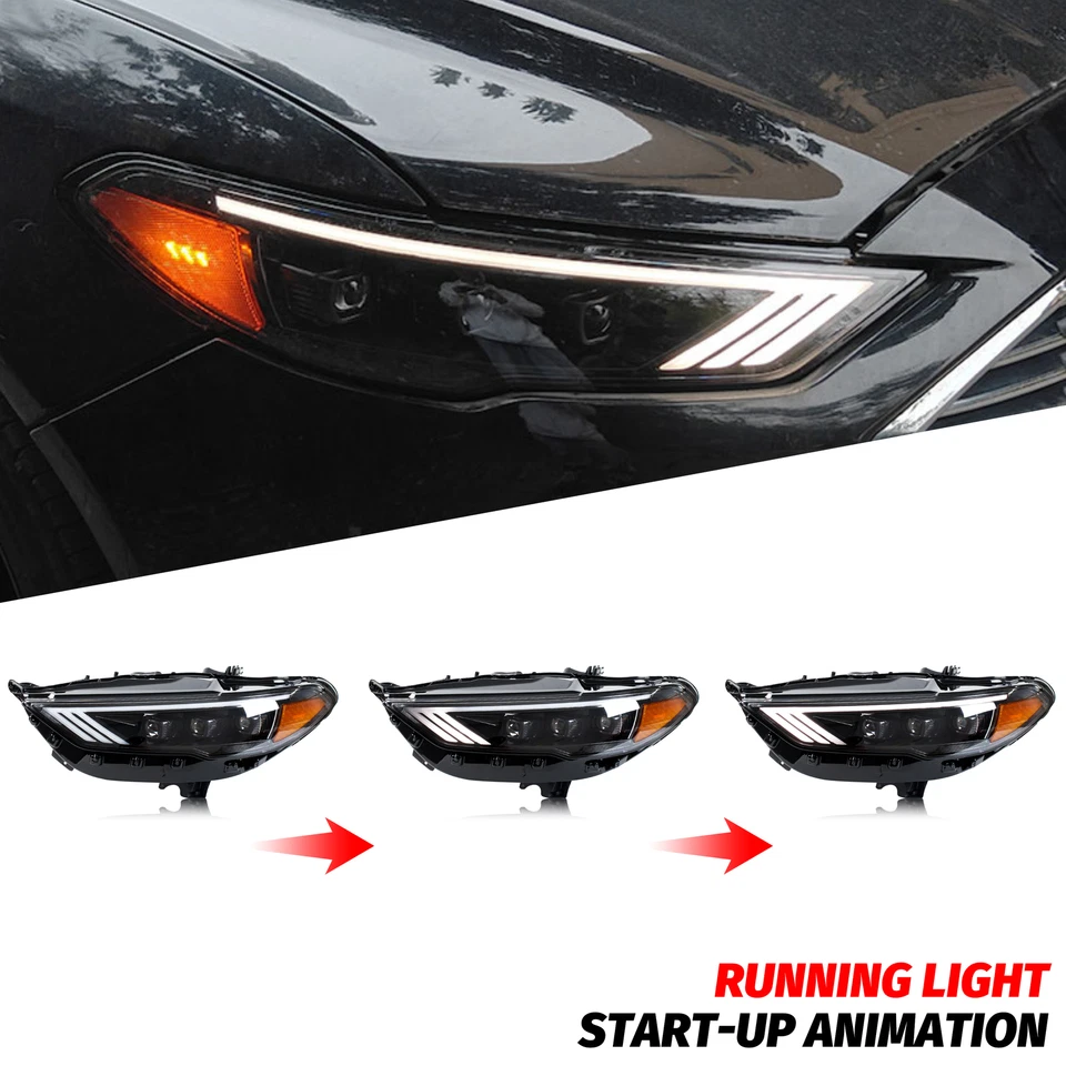 Пара последовательных светодиодных передних фар для Ford Fusion S SE 2017-2020 Mondeo - Изображение 4 из 4