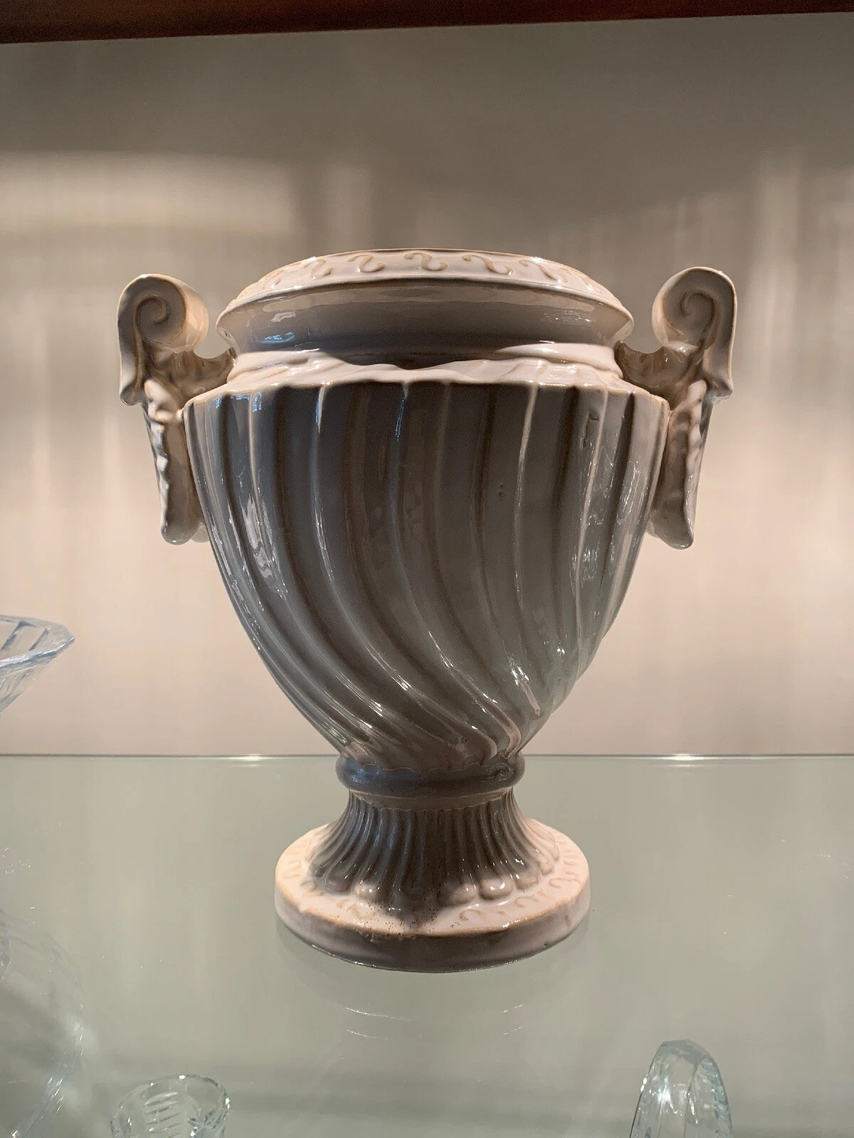 Vintage Urn Vase Rustic /modern Design 10”x9”