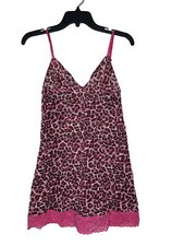 Victoria's Secret Womens Size Large Animal Print Stretchy Lace Slip Chemise