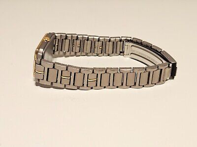 VINTAGE NICE JAPAN TWO TONE RECTANGLE ALL TITANIUM LADIES VINTAGE NICE JAPAN TWO TONE RECTANGLE ALL TITANIUM LADIES
