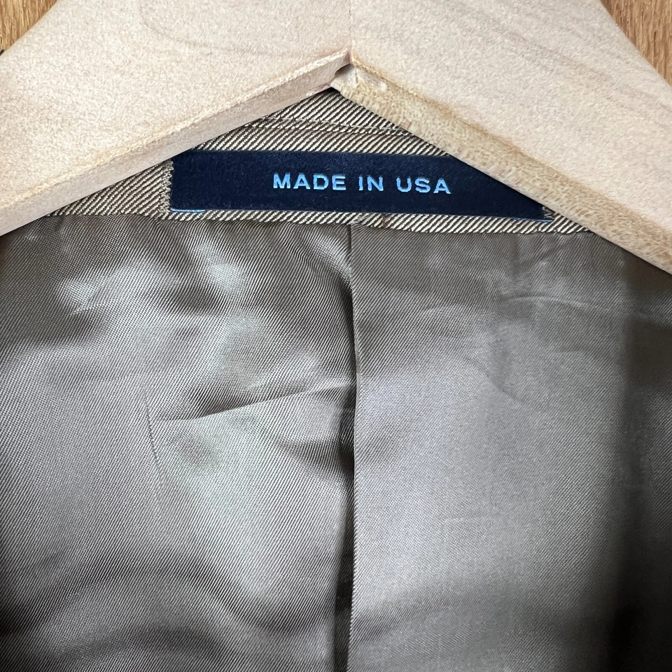 Joseph Abboud Suit Mens 42XL Brown 2 Button Loro Piana Super 120s Wool 36x31 - Image 4 of 4