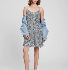 GAP Dress XL Sundress Blue Floral Print NWT 100% Cotton