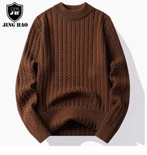 JingHao Women's Sweater 2024 Fall Winter Long Sleeve Casual Tops Ribbed Hem 