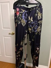 JOHNNY WAS CHIOME Silk Floral Pant Flowy Size L NWT, 275