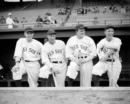 Boston Red Sox Babe Dahlgren, Max Bishop, Joe Cronin und Bill Werber 1935 Foto - Bild 1 von 1