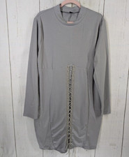 Shein Curve Size 3XL Womens Gray Hook And Eye Front Ribbed Bodycon Dress
