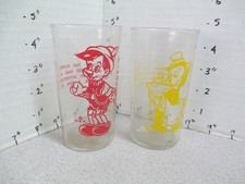 Disney 1940s Pinocho Gedeón gato Libbey vaso de beber dibujos animados premium