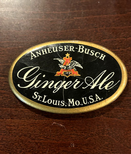RARE VTG Anheuser Busch Ginger Ale Prohibition Era Advertising Mirror Celluloid