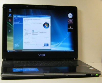 17''  VAIO VGN AR 21B 2 x 1,66 GHz 2,0 GB 100 GB GeForce Go7400 WLAN Win Vista