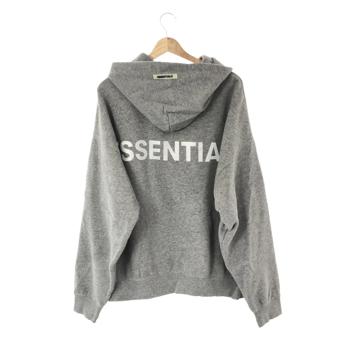 FEAR OF GOD ESSENTIALS BACK REFLECTOR FELPA CON CAPPUCCIO STAMPA LOGO M GRIGIA usata NE51 0