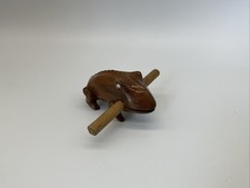 Wood Frog/ Toad/ Lizard Musical Instrument Percussion W/ Googly Eyes 4 1/4  L