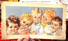 VINTAGE 1941 HEINZ 57 BABIES PRINT MAUD TOUSEY FANGEL Ketchup 14" x 8"