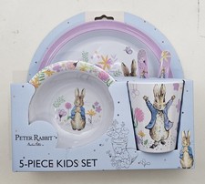 Peter Rabbit Beatrix Potter Kids 5pc Melamine Dinner Set