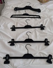 Gucci Set of 5 Black Felt Covered Plastic Hangers 14"