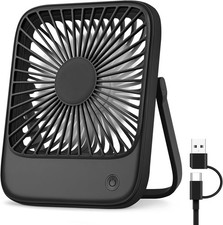USB Desk Fan Quiet 3 Speed Mini Table Fan 180° Tilt Portable Cooling