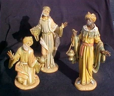 ROMAN - FONTANINI - 3 WISE MEN - 7" Hand-painted NATIVITY - DEPOSE-ITALY -1983
