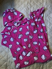 Womens Pink Hello Kitty Themed Pajamas Blanket Sleeper Union Suit Medium