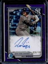 2024 Bowman Chrome Roc Riggio #BMA-RR Autopgraph Purple /199 Mojo