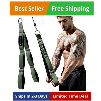 MANUEKLEAR 3 Grip Lengths in 1 Tricep Rope Cable Attachment with Ergonomic Ha...