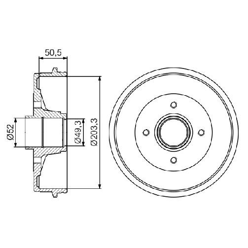 2X Bremstrommel Hinten FüR Dacia Logan LS 1.5 1.6 04 Bis 08 Bosch K4M697 D4F732-image