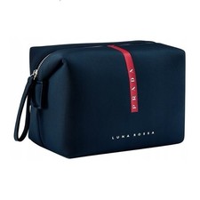 Prada Beauty Luna Rossa Pouch Toiletry Bag Travel Navy Padded Medium Brand New