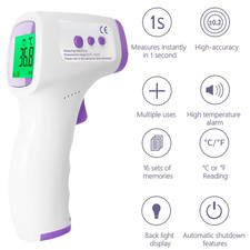 Digital Infrared Forehead Thermometer Non-Contact Temperature Gun Fever Measure!