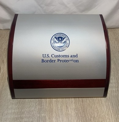 U.S. Customs & Border Protection Commemorative Desk Gift Box Mahogany Aluminum