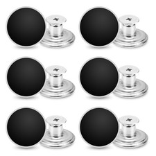 24 Pcs 17mm Jeans Button Replacement, Metal Buttons for Black 24pcs