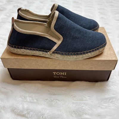 Toni Pons Men's Jute Espadrilles Dallas Navy Comfort Slip On Shoes US 8 EU 41
