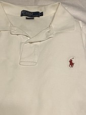 Ralph Lauren Polo Shirt Mens Large White Short Sleeve Classic Pony Golf