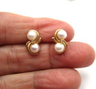 14K Yellow Gold Pearl Diamond Earrings [E351] — photo 5