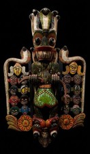 Unique Handcrafted 24 in Wooden Demon Devil Mask from Sri Lanka Traditional