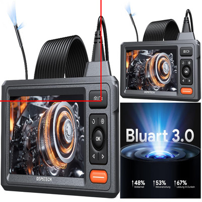 Endoskopkamera mit Licht 5 Zoll IPS Bildschirm 1080P Dual Lens IP