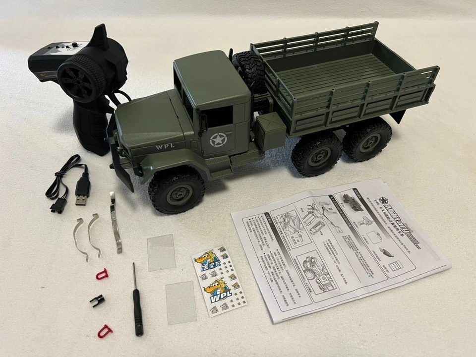WPL B16 Green RC Military Truck SET 6WD 1/16 Off-road Crawler Car Toy Kids DIY - Image 3 of 4