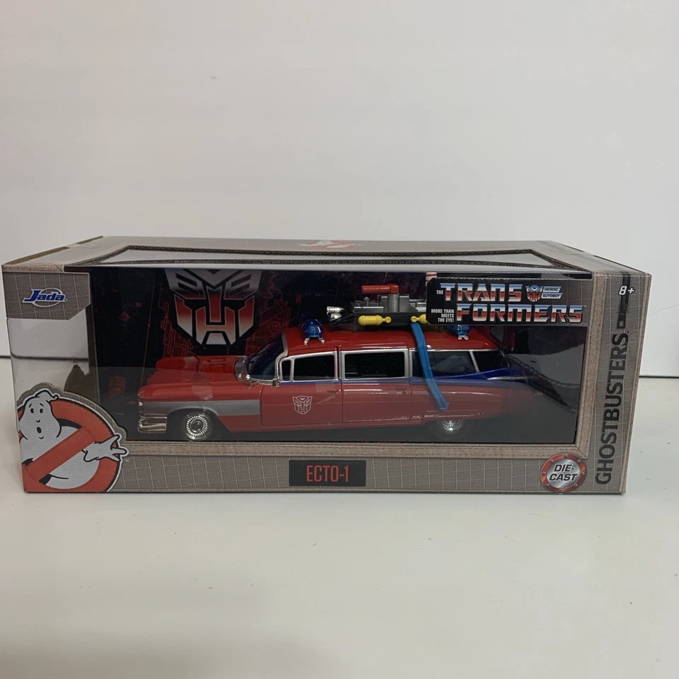 Ghostbusters Ecto-1 Transformers Mashup escala 1:24 Die-Cast Metal Foto 2 de 4