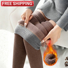 Women's Thermal Translucent Warm Fleece Stockings Thick Tight Pants For Winter