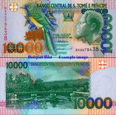 Sao Tome and Principe 10000 Dobras 1996 Unc. P 66a 6295# GRATISVERSAND DEU 