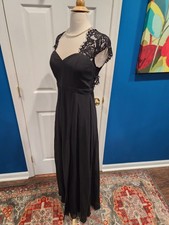 LULUS Momentous Moments Black Lace Backless Maxi Dress Size Small **NWOT**