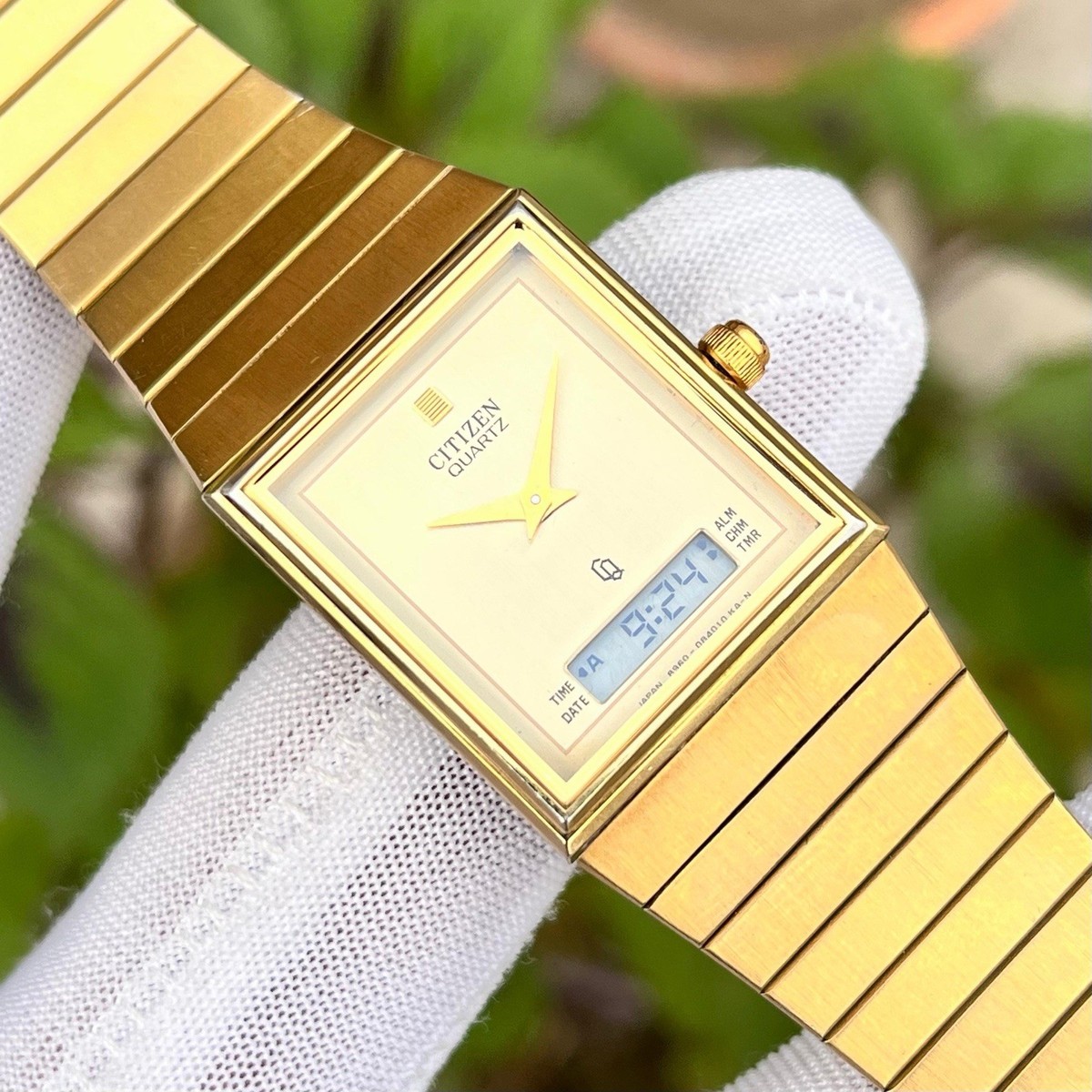 Rare Vintage Citizen Ana/Digi Gold Tone Japan Unisex Quartz Watch 