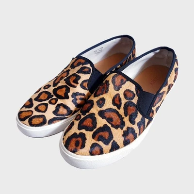 J.Crew Slip-On Sneaker Leopardenmuster Kalbshaar Calf Hair Slipper Gr. 41 US 10M - Bild 1 von 4