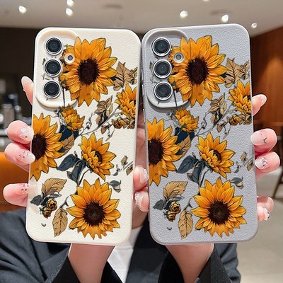 For Samsung S25 Ultra S24 FE S23 S22 A56 A16 A55 A05S Sunflower Phone Case Cover