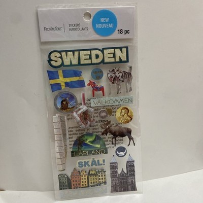 Recollections Stickers SWEDEN Travel Lapland SkalScrapbook Dimensional NEW 18 pc