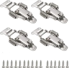 Heavy Duty Stainless Steel 304 Spring hasp Toolbox Toggle Small, SLIVER 
