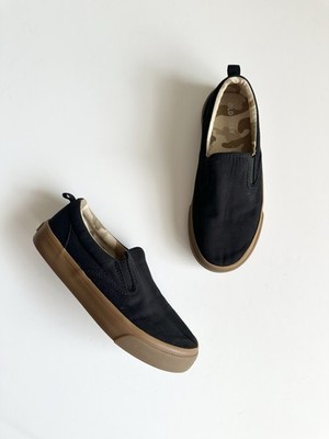 Old Navy 1 Slip On Black Jack Jas Sneaker Boys Shoes Canvas Gum Soles School