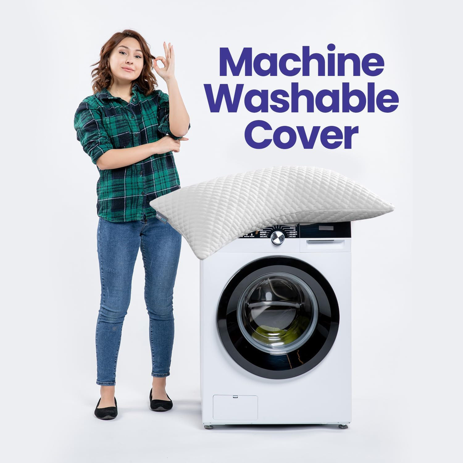 Sidney Sleep Adjustable Curved Contour Fill Pillow – Queen Size – for Side and B