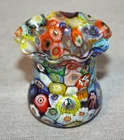 FRATELLI TOSO MURANO MURRINE MILLEFIORI ART GLASS TOOTHPICK HOLDER